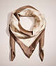 COACH®,RESTORED HORSE AND CARRIAGE PRINT SILK SQUARE SCARF,Neutral,Front View