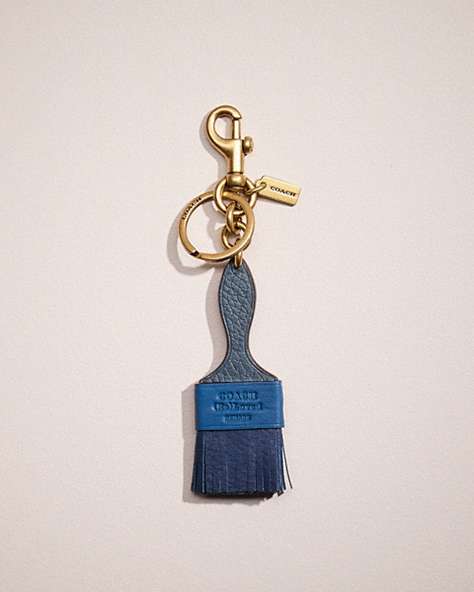 COACH®,REMADE PAINTBRUSH BAG CHARM,Sweet Nostalgia,Blue Multi,Front View