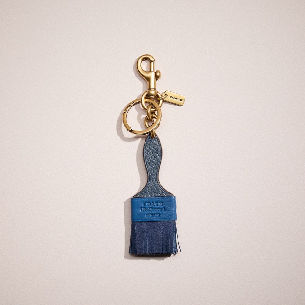 Shop Coach Remade Paintbrush Bag Charm In Blue Multi