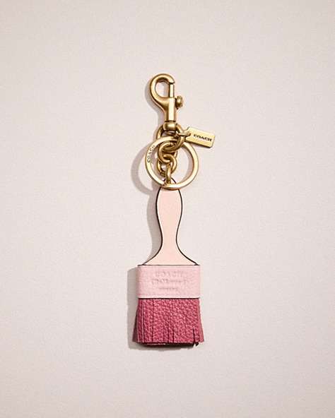 COACH®,REMADE PAINTBRUSH BAG CHARM,Sweet Nostalgia,Pink/Multi,Front View