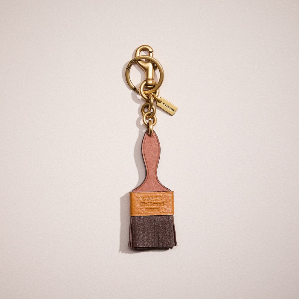 COACH®,REMADE PAINTBRUSH BAG CHARM,Sweet Nostalgia,Brown/Multi,Front View