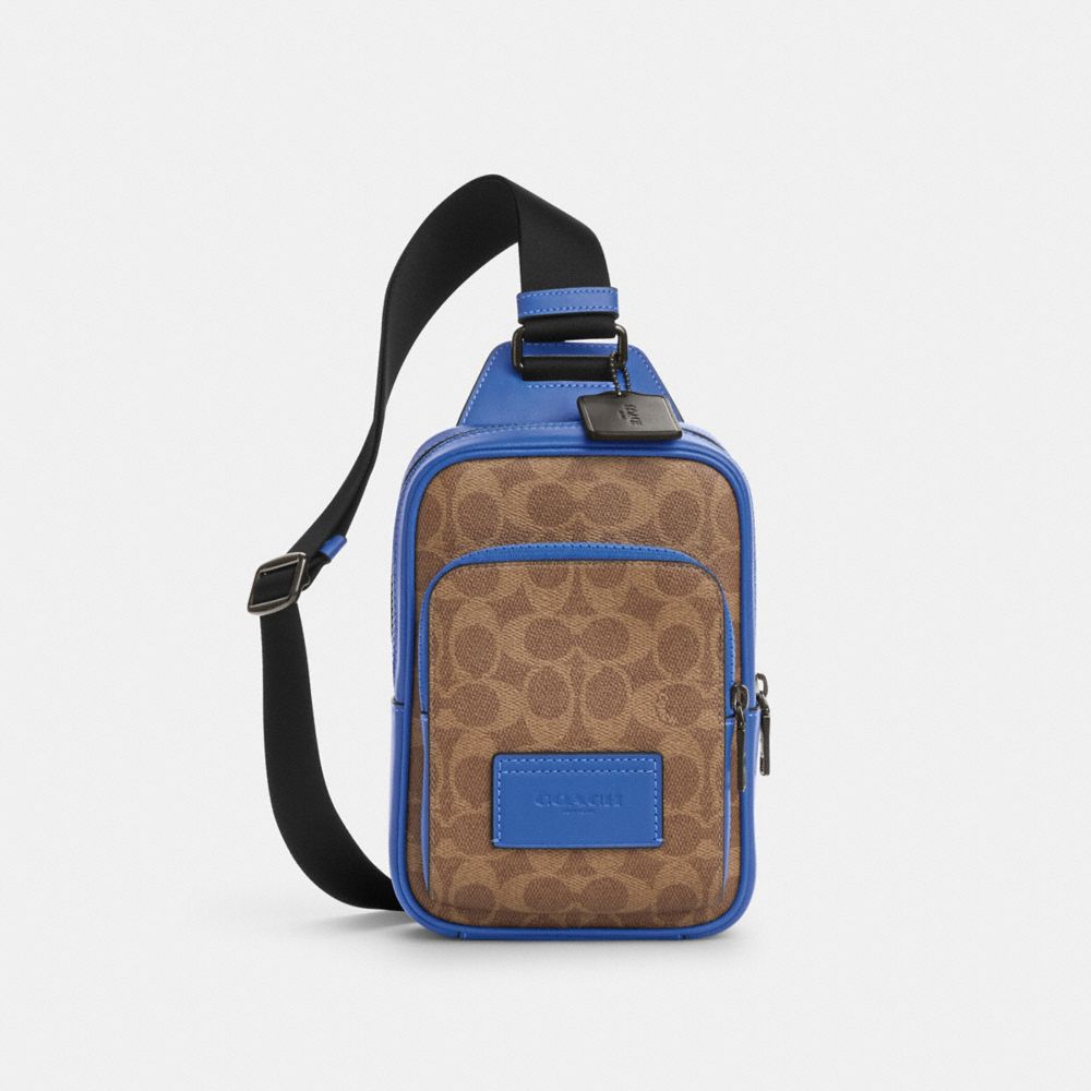 COACH®,Racer Sling Pack In Colorblock Signature Canvas,,Front View