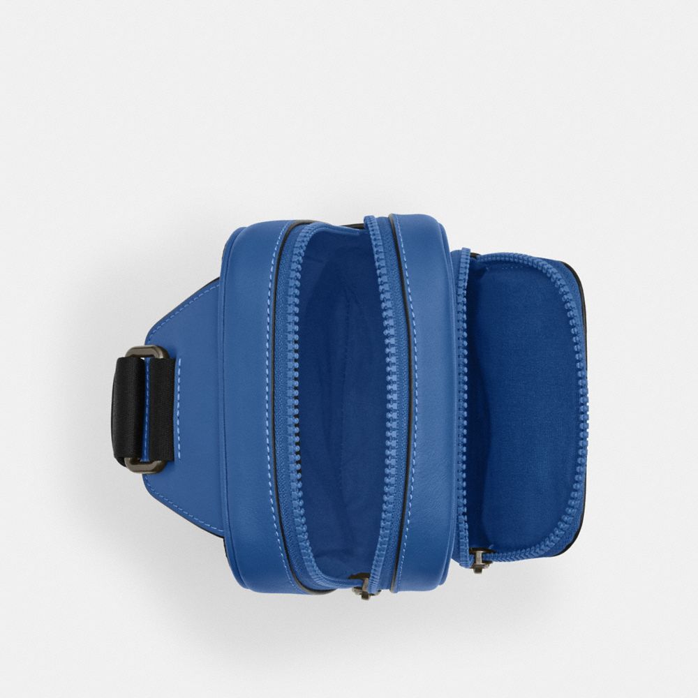 COACH®,Racer Sling Pack In Colorblock Signature Canvas,Canvas,Calfskin Leather,Slingback,Color Block,Adjustable,Casual,Multi Color,Inside View,Top View