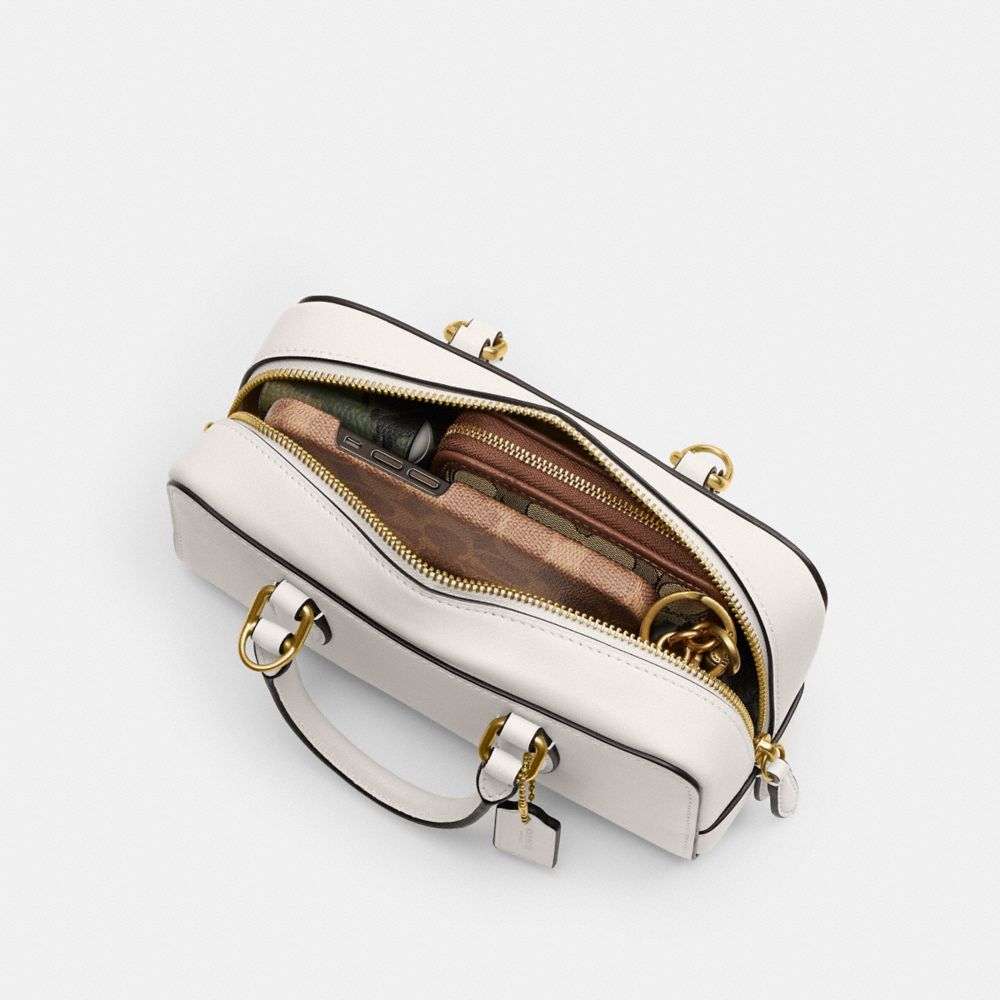 Coach Bowery Satchel 22 In Brass/chalk