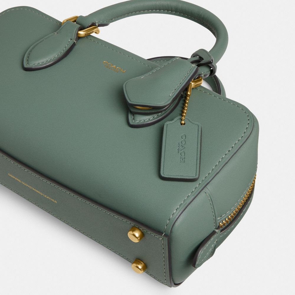 COACH®,Bowery Satchel 22,Leather,Crossbody,Logo,Brass,Work,,Outsole View
