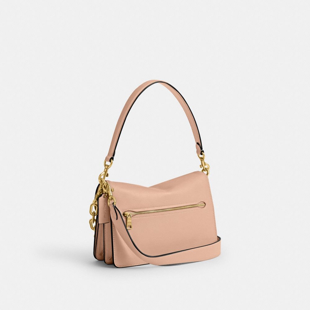 COACH®,Chain Tabby Shoulder Bag,Leather,Shoulder Bag,Embossed,Chain Detail,Logo,Metal,Brass,Day Party,,Angle View