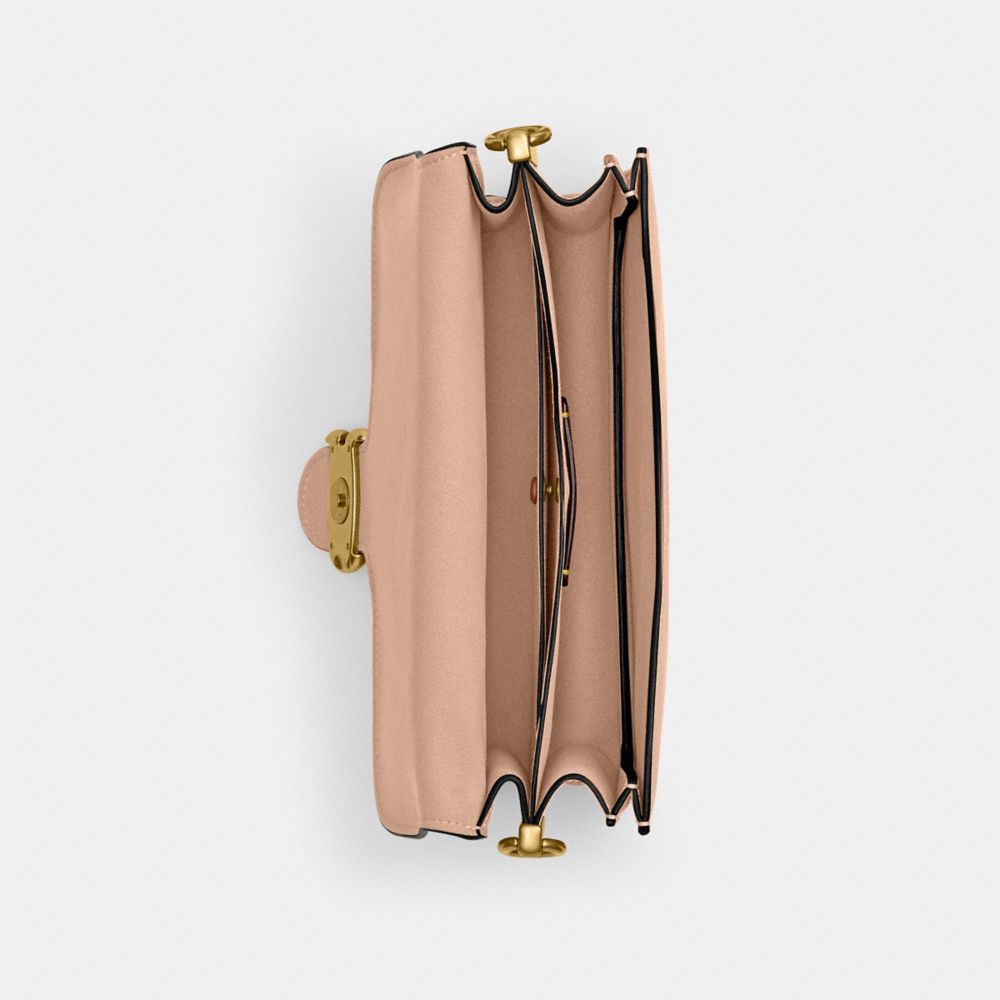 COACH®,Chain Tabby Shoulder Bag,Leather,Shoulder Bag,Embossed,Chain Detail,Logo,Metal,Brass,Day Party,,Inside View,Top View