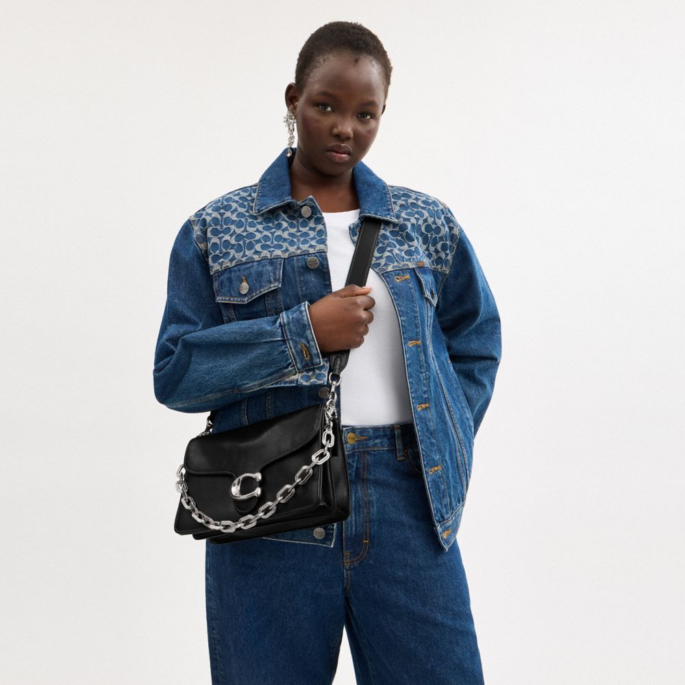 Coach Chain Tabby Shoulder Bag In Black