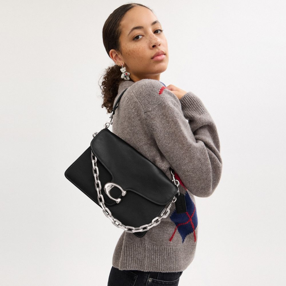 Coach Chain Tabby Shoulder Bag In Black