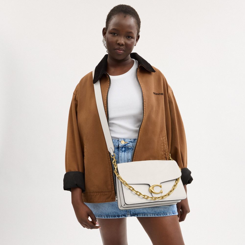 Coach Tabby Schultertasche 30 Mit Kette In White