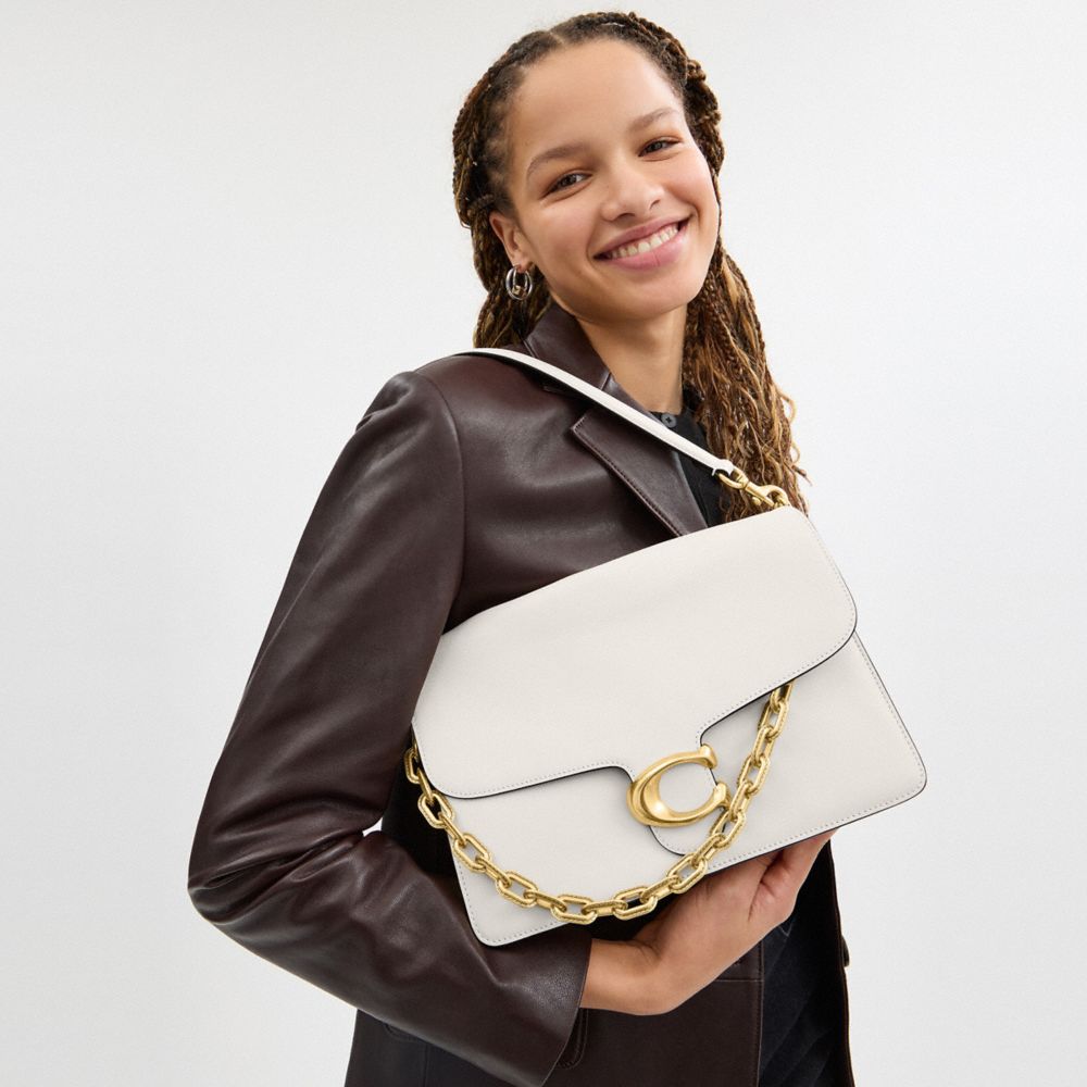 Coach Tabby Schultertasche 30 Mit Kette In White