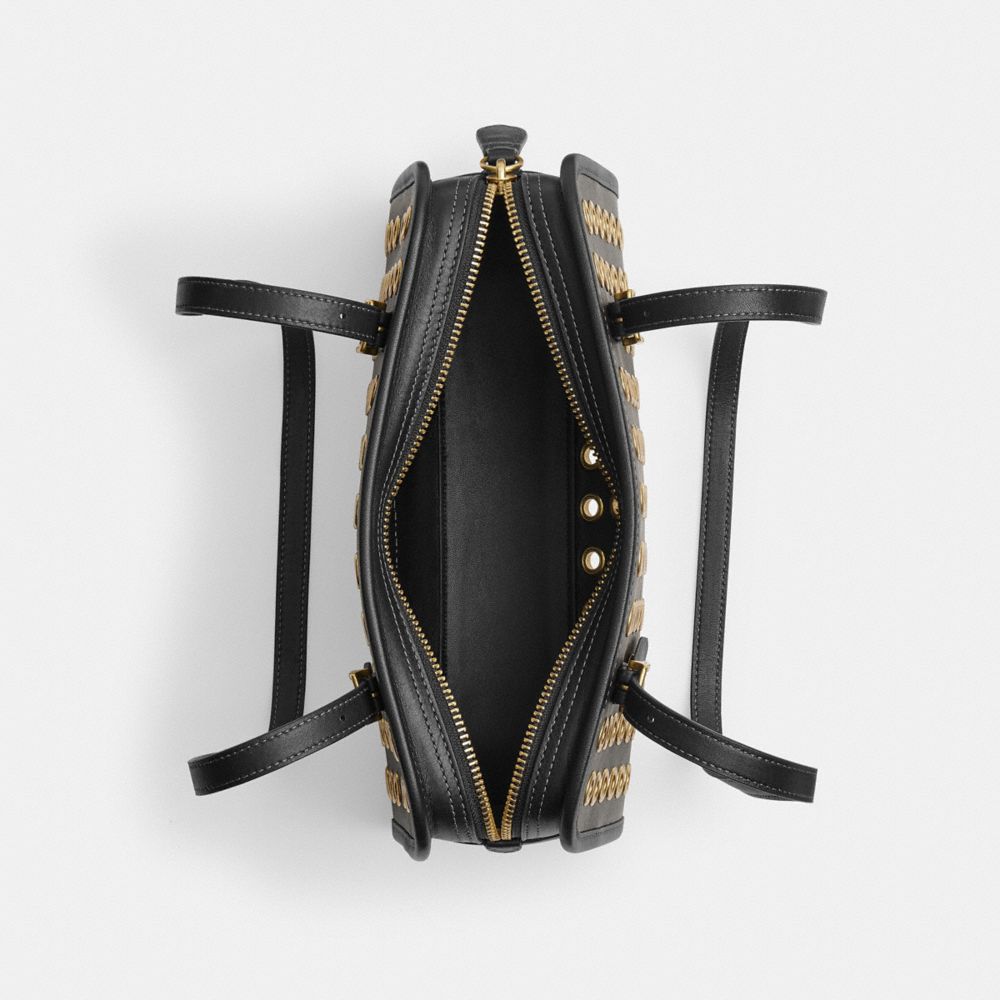 COACH®,Swing Zip Bag With Grommets,,Inside View,Top View