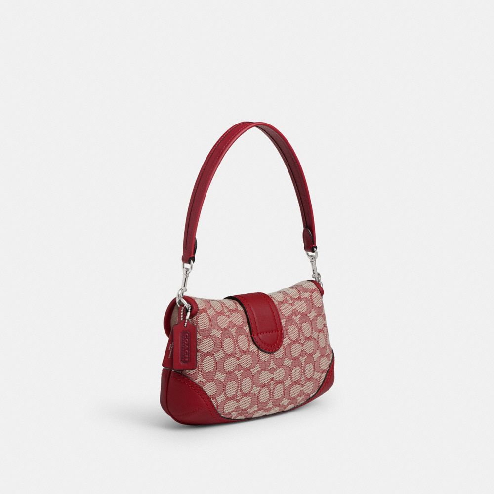 COACH®,Soho Flap Bag In Signature Textile Jacquard,,Angle View