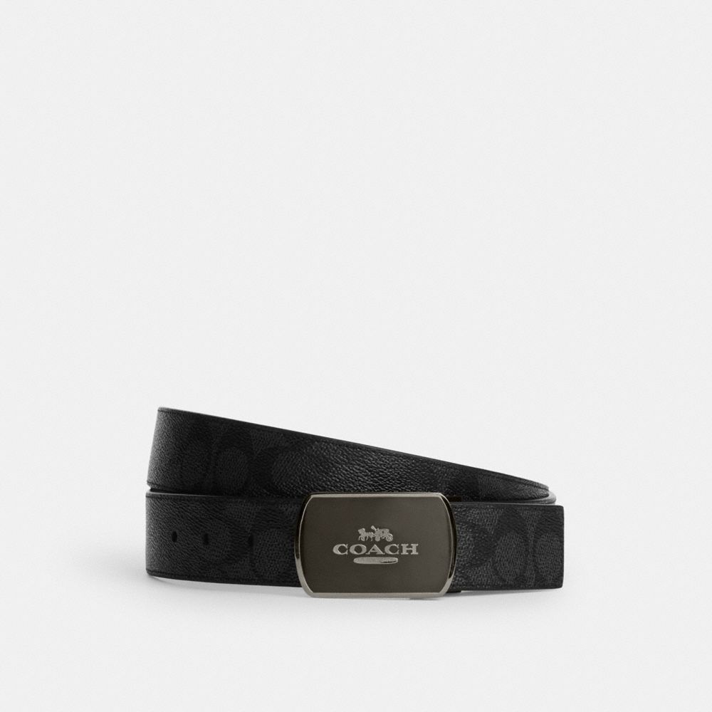 COACH®,Plaque Buckle Cut To Size Reversible Belt, 38 Mm,,Front View