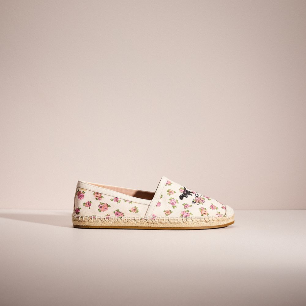 COACH®,RESTORED CASEY ESPADRILLE WITH MINI VINTAGE ROSE PRINT,Chalk,Front View