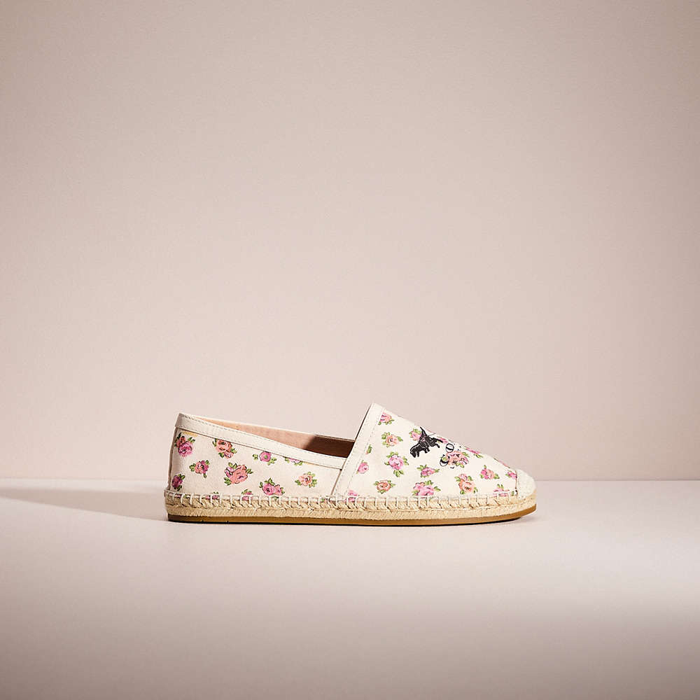 Coach Restored Casey Espadrille With Mini Vintage Rose Print In Chalk