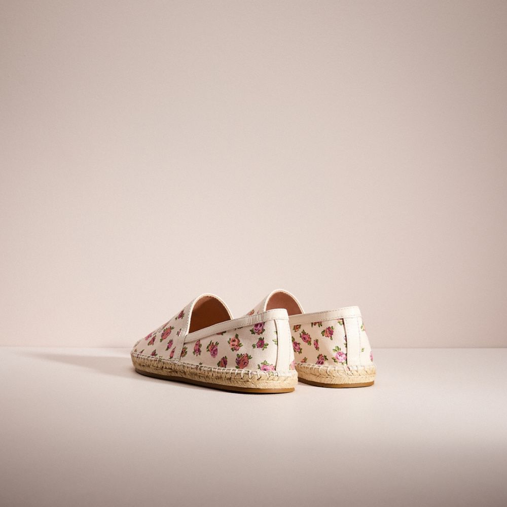 COACH®,RESTORED CASEY ESPADRILLE WITH MINI VINTAGE ROSE PRINT,Chalk,Back View