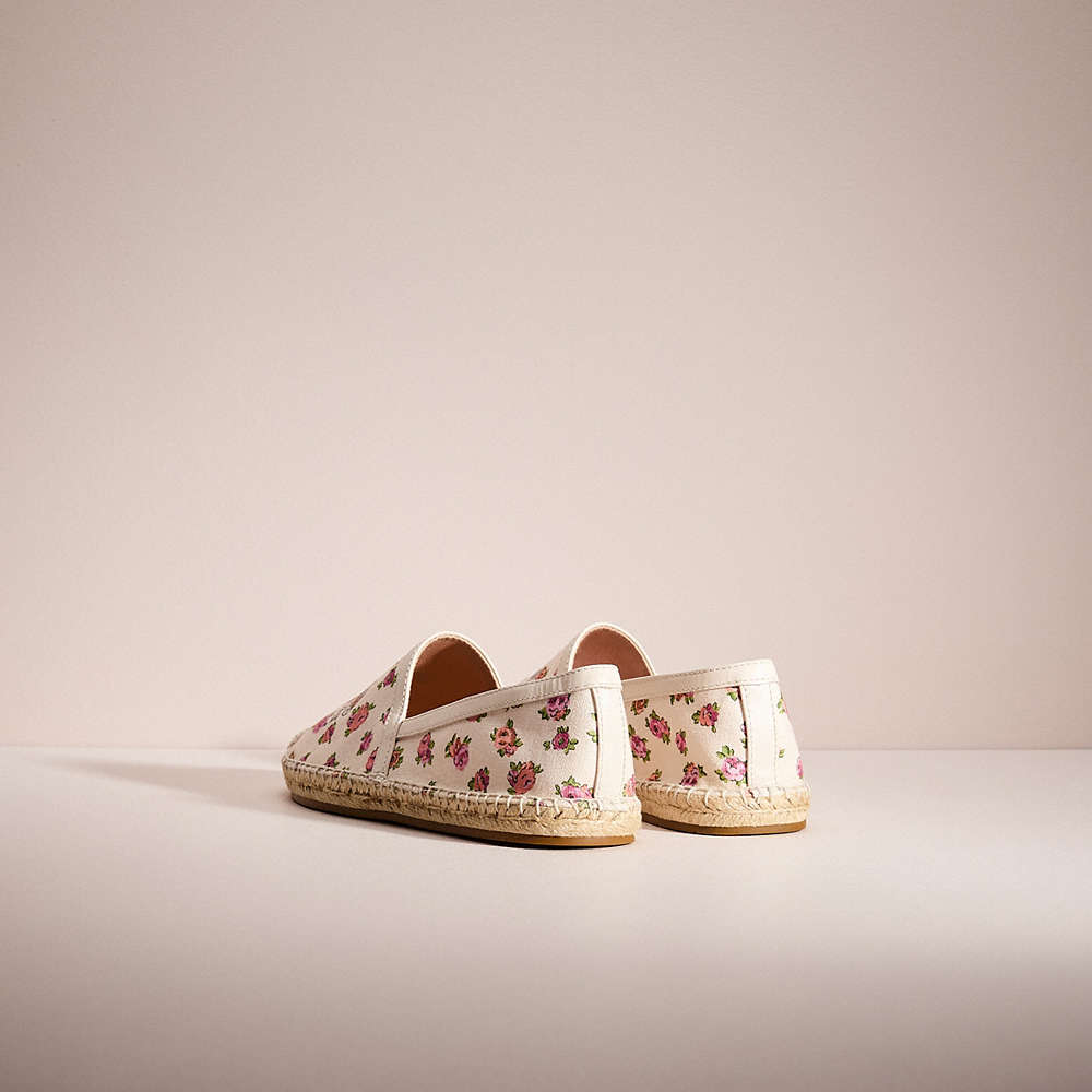 Shop Coach Restored Casey Espadrille With Mini Vintage Rose Print In Chalk