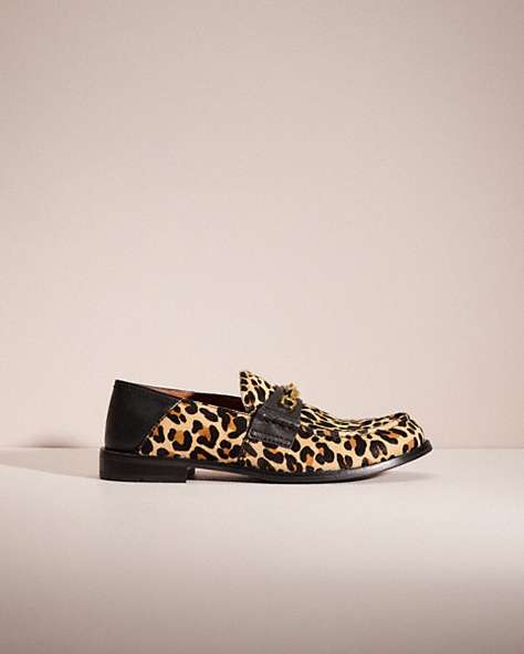 COACH®,RESTORED PUTNAM LOAFER WITH LEOPARD PRINT,Natural,Front View