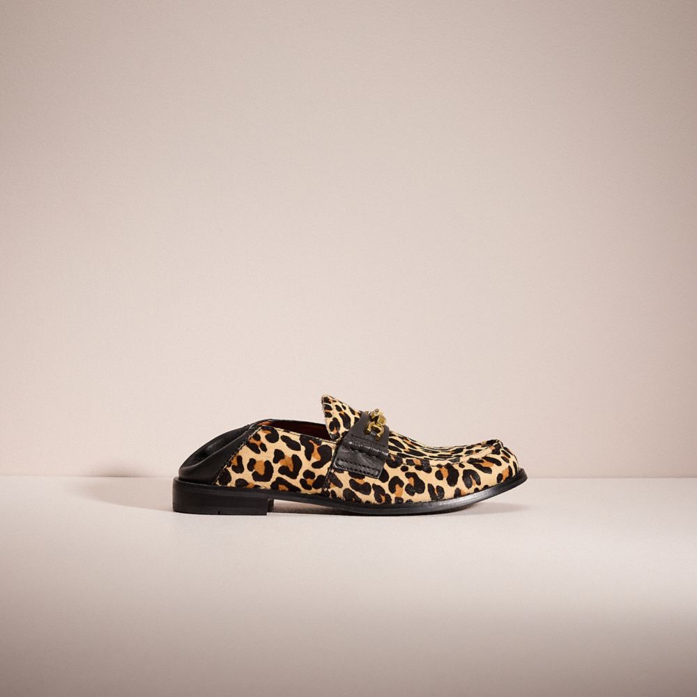 COACH®,RESTORED PUTNAM LOAFER WITH LEOPARD PRINT,Natural,Angle View