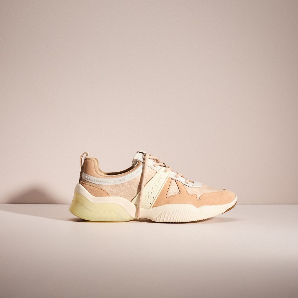 COACH®,RESTORED CITYSOLE RUNNER,Signature Coated Canvas,Sand/Beechwood,Front View
