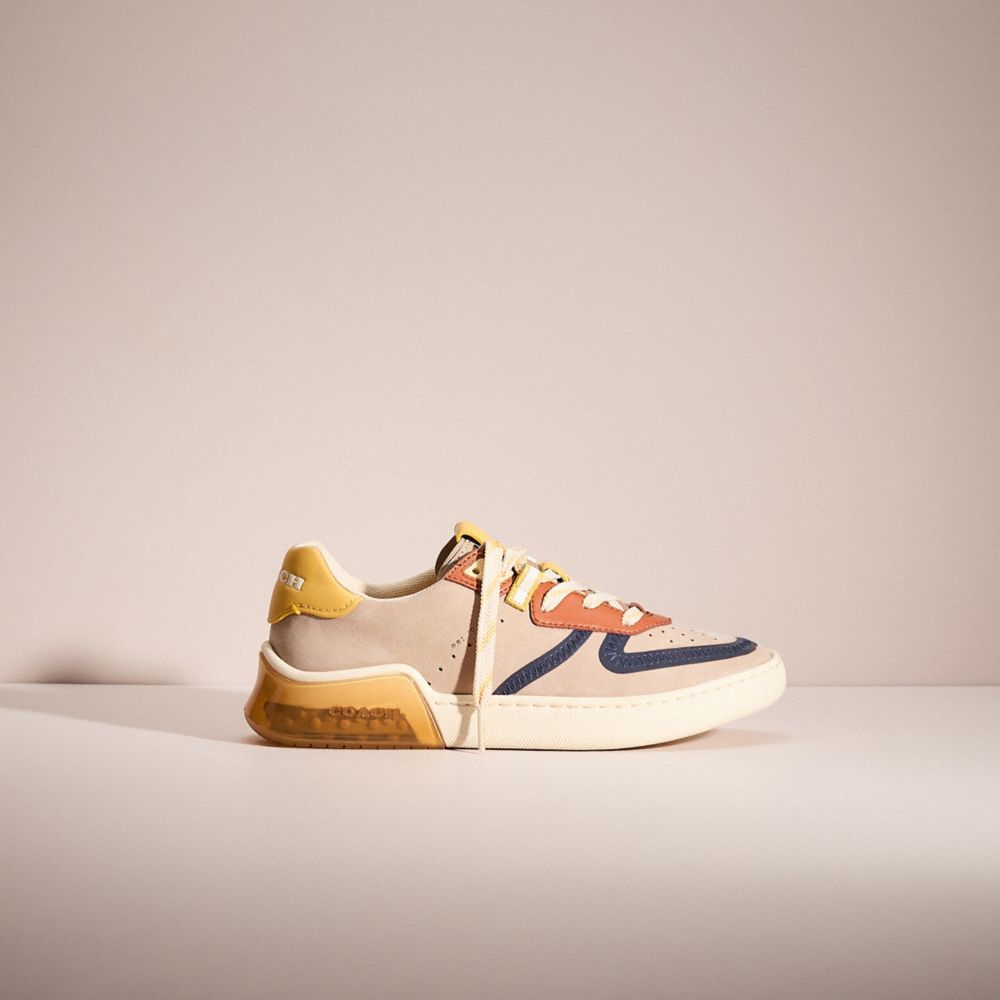 COACH®,RESTORED CITYSOLE COURT SNEAKER,Taupe/Sunlight,Front View