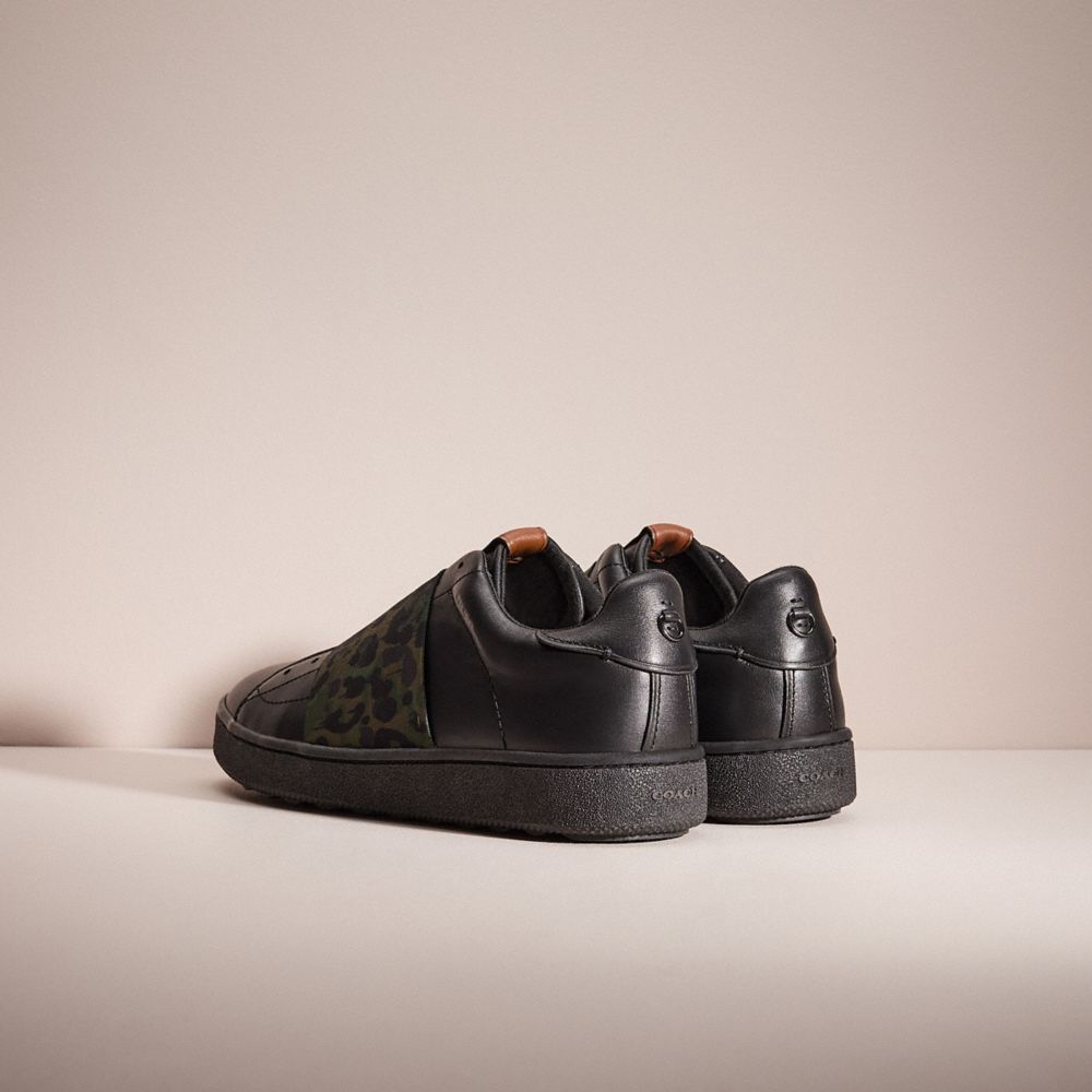 COACH®,RESTORED C101 BANDED STRAP SNEAKER WITH CAMO PRINT,Wild Beast,Back View