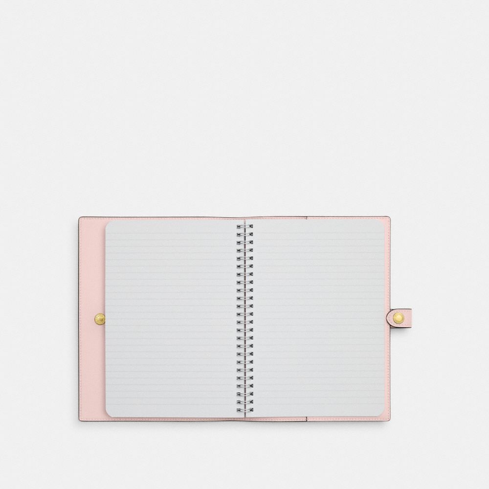 COACH®,CARNET AVEC IMPRIMÉ ROSETTE,Or/Rose fard multi,Inside View,Top View