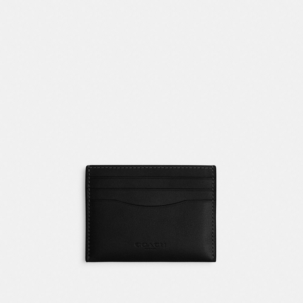 COACH®,Card Case,Leather,Card Case,Logo,Casual,Black,Front View image number 0