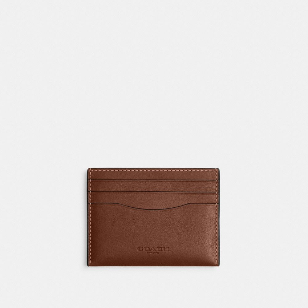 COACH®,Card Case,Leather,Card Case,Logo,Casual,Brown,Front View