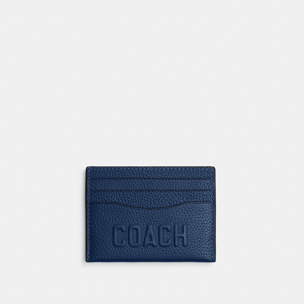 Coach Card Case With  Graphic In Deep Blue
