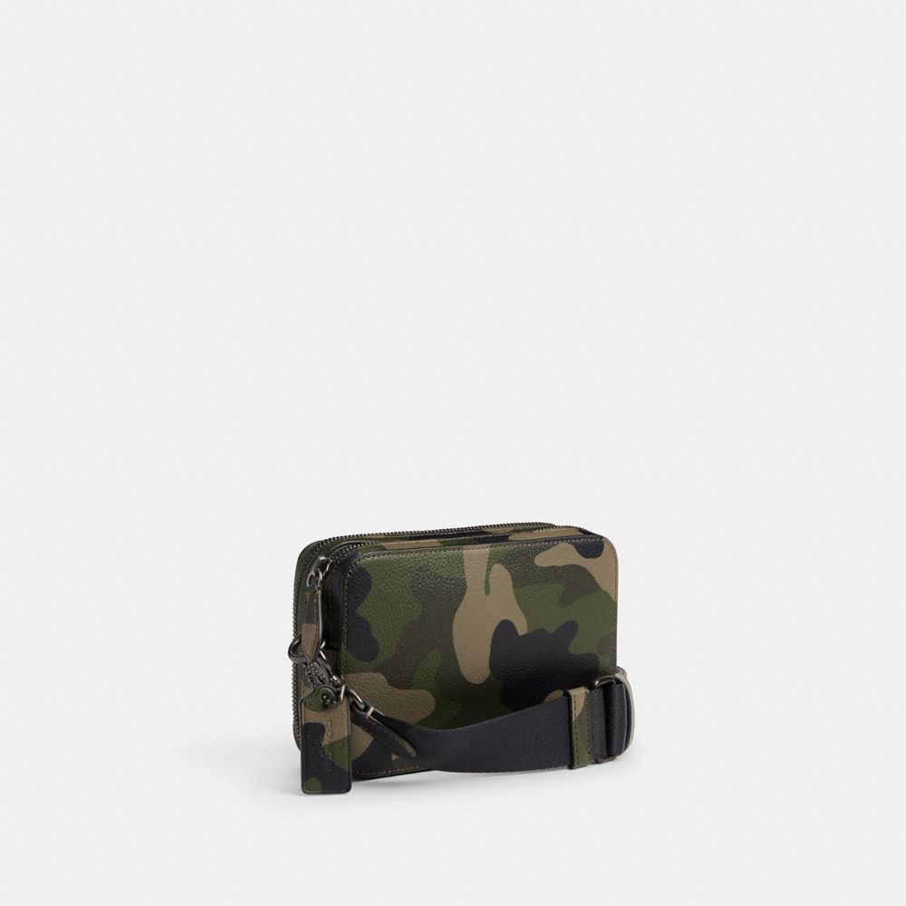 Coach Charter Crossbody 19 With Camo Print And  Graphic In Green/black