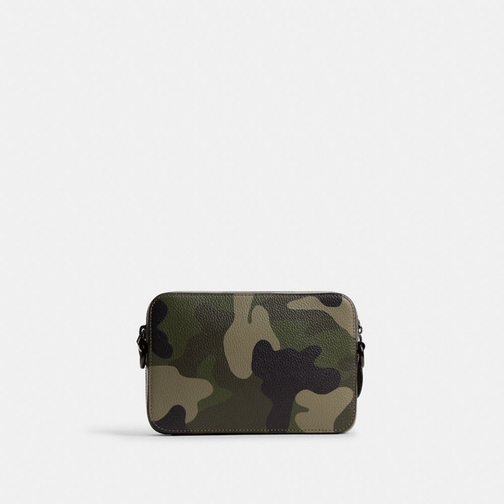 Coach Charter Crossbody 19 With Camo Print And  Graphic In Green/black