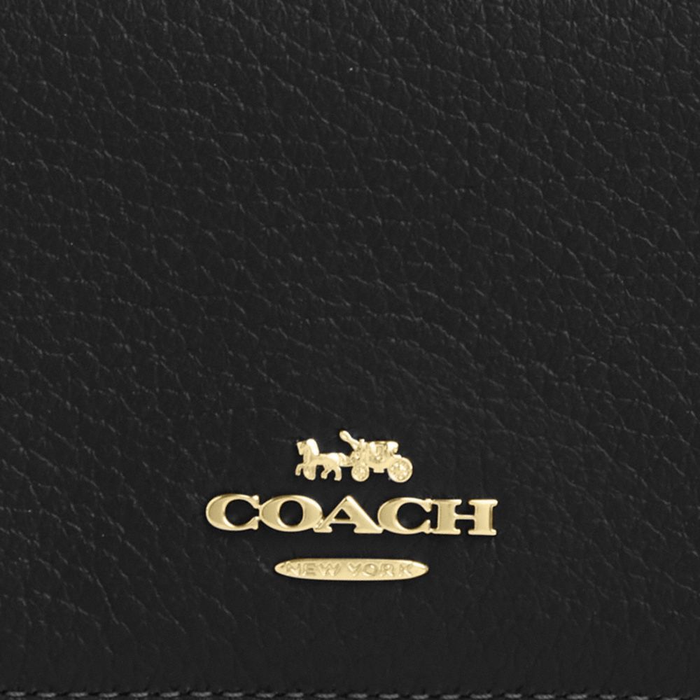 COACH®,カード ホルダー ウォレット・シグネチャー キャンバス,ミニ財布(二つ折り&三つ折り),ｳｫﾙﾅｯﾄ/ﾌﾞﾗｯｸ