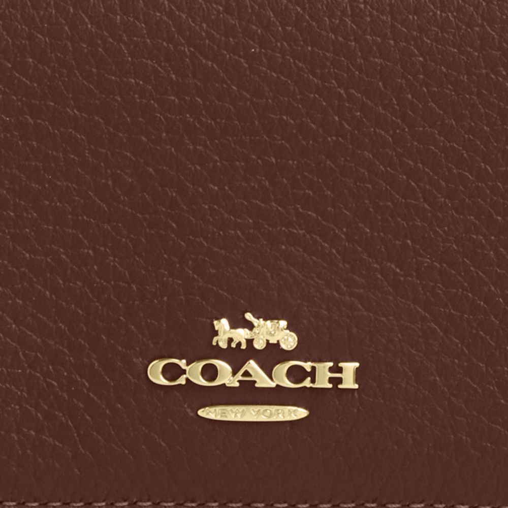 COACH®,Card Holder Wallet In Signature Canvas,Leather,Canvas,Card Case,Logo,Metal,Casual,Brown