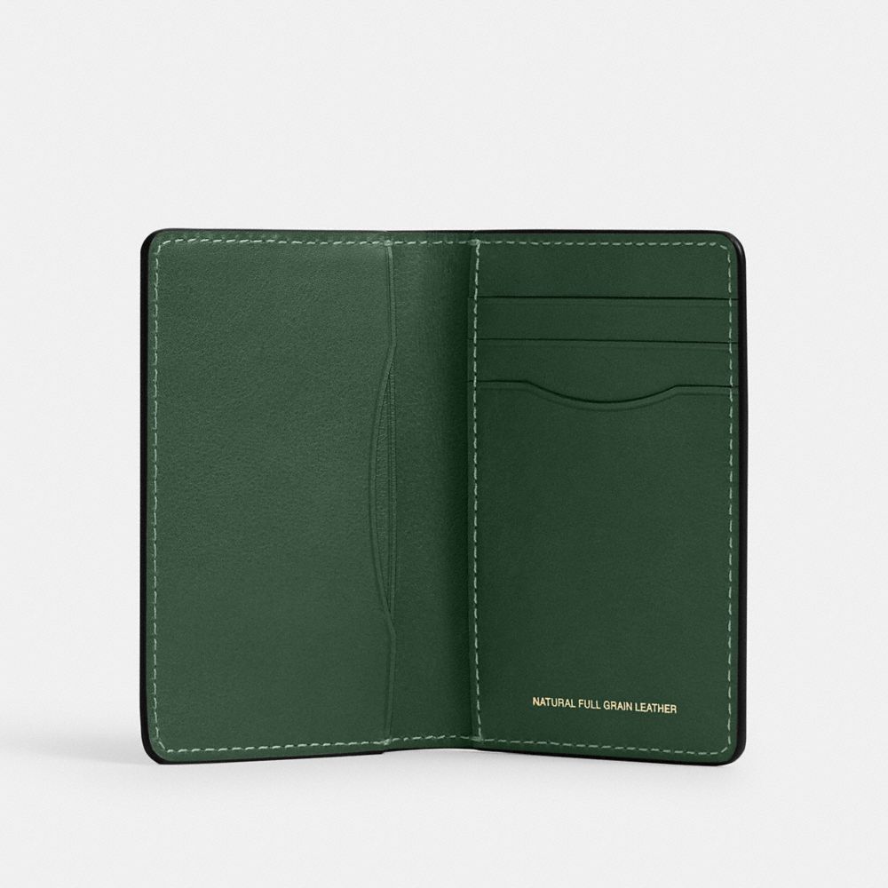 COACH®,Card Wallet,Leather,Bi Fold,Logo,Casual,,Inside View,Top View