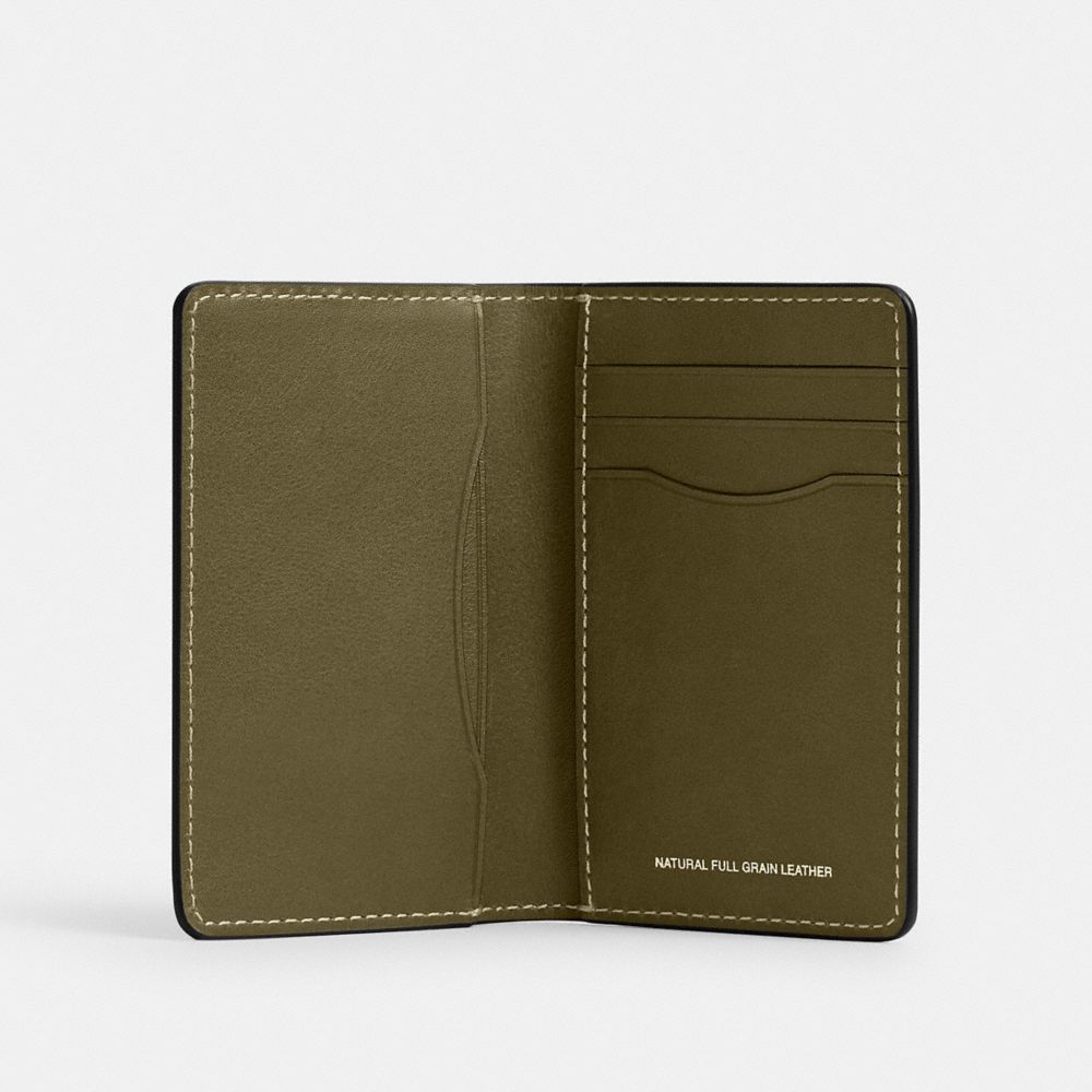 COACH®,Card Wallet,Leather,Bi Fold,Logo,Casual,,Inside View,Top View