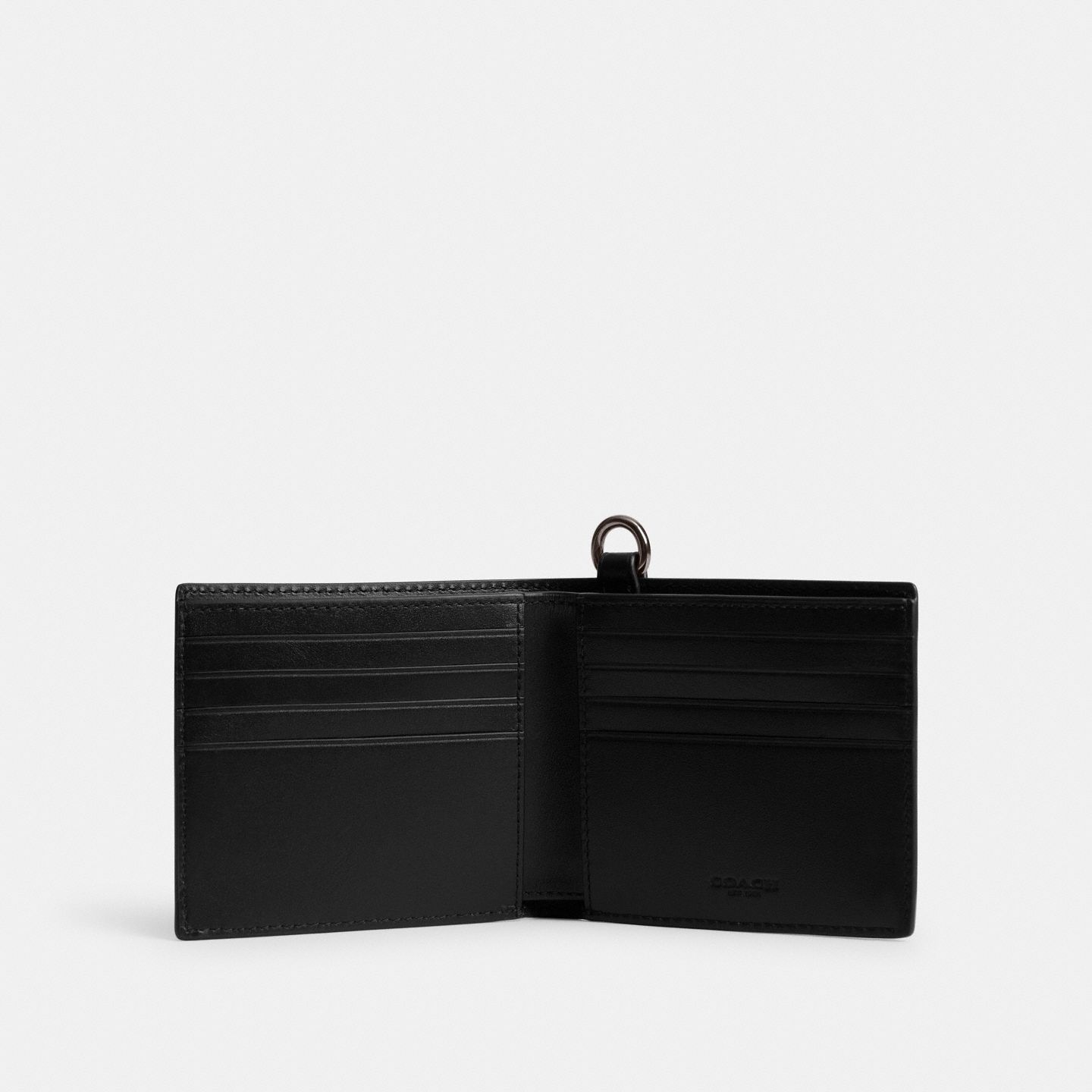 Мужской кошелёк Coach Billfold With Chain In Signature Canvas, цвет: Чёрный — фото 3