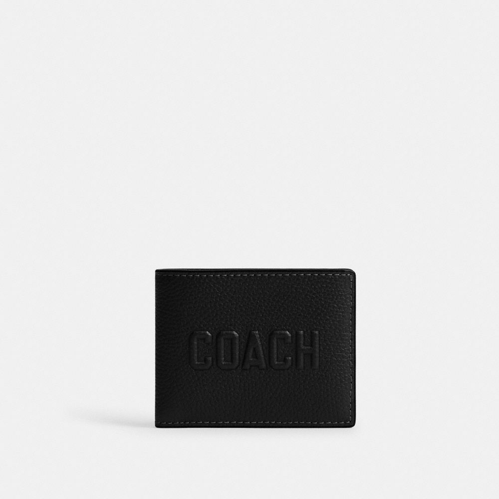 Coach Slim Billfold Wallet With  Graphic In Black