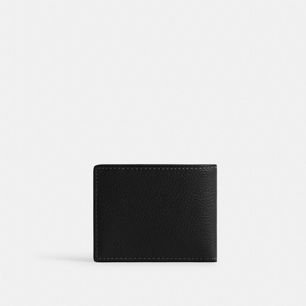 Coach Slim Billfold Wallet With  Graphic In Black