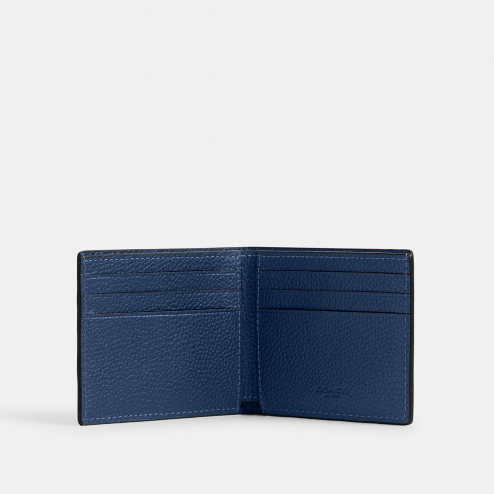 Coach Slim Billfold Wallet With  Graphic In Deep Blue