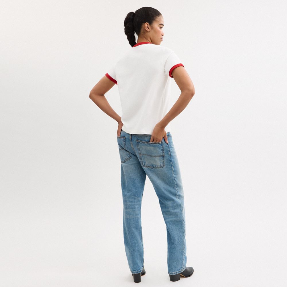 COACH®,Signature Square Cherry T Shirt In Organic Cotton,,Scale View