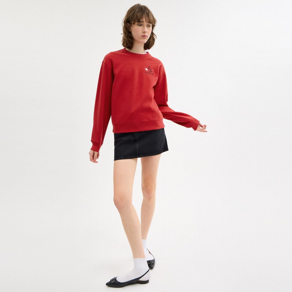 COACH®,Cherry Crewneck Sweatshirt,,Scale View