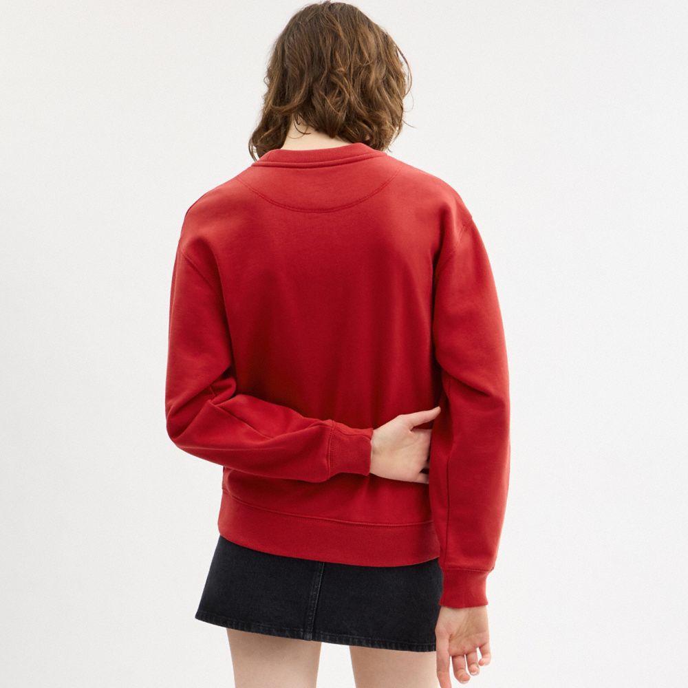 COACH®,Cherry Crewneck Sweatshirt,,Scale View