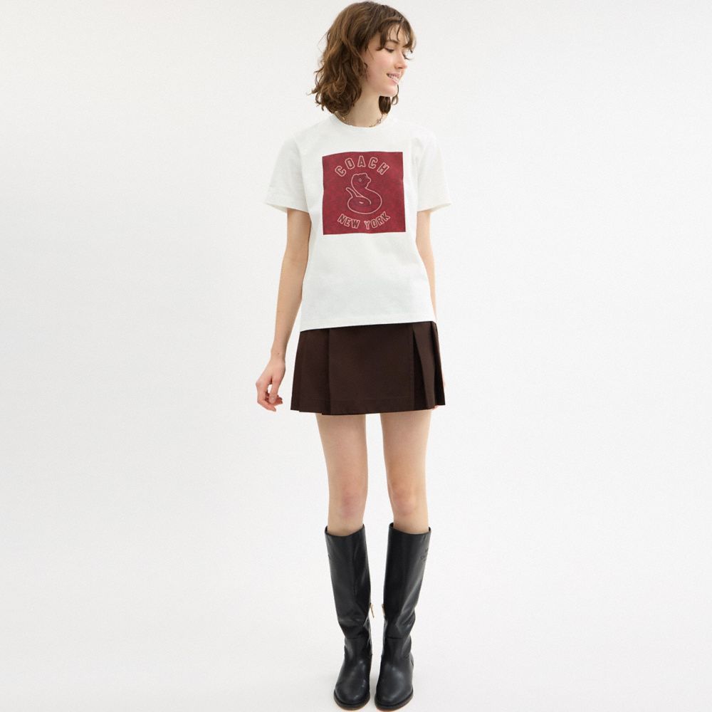 COACH®,New Year Signature Square T Shirt In Organic Cotton With Snake Graphic,,Scale View