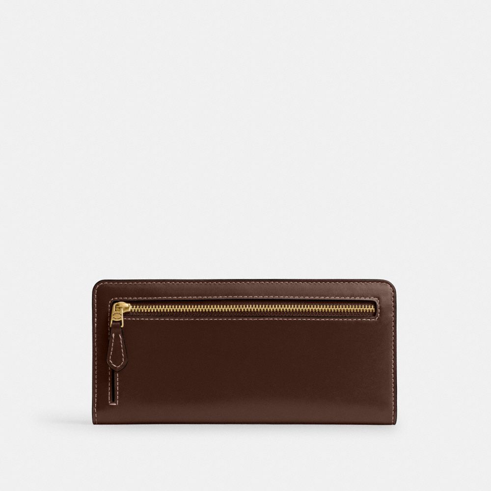 COACH®,Essential Slim Wallet,Calfskin Leather,Continental,Bi Fold,Metal,Logo,Casual,,Back View