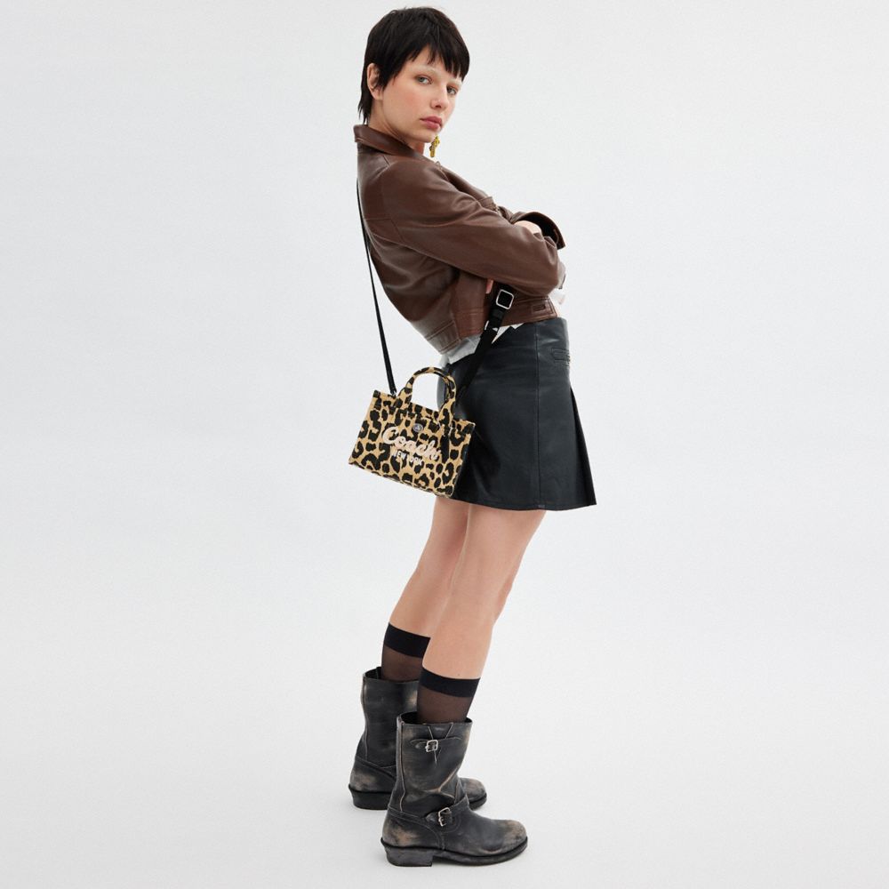 COACH®,Cargo Tote Bag 20 With Leopard Print,Cotton,Crossbody,Adjustable,Silver Metal,Casual,Multi Color