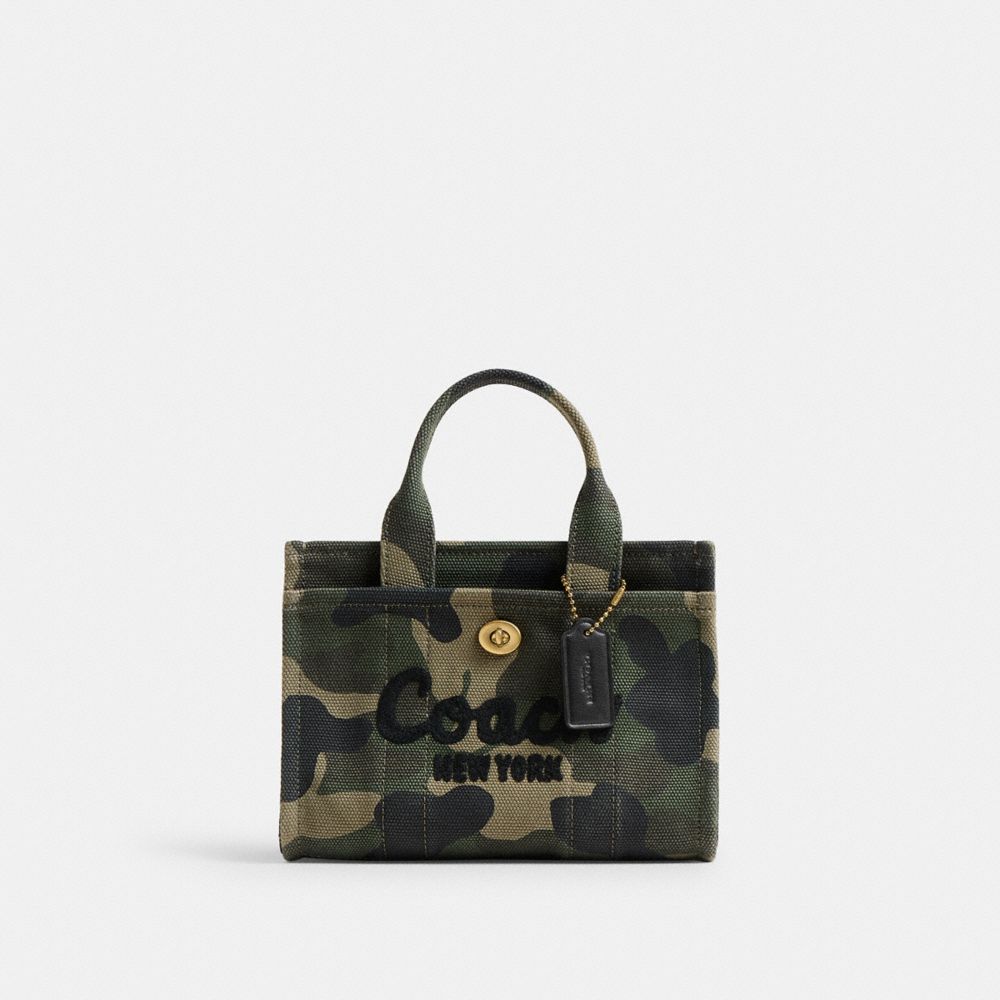 COACH®,Cargo Tote Bag 20 With Camo Print,Cotton,Satchel,Sustainable,Casual,Multi Color,Front View