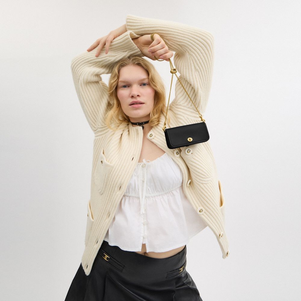 COACH®,Dinky Bag 14,Crossbody,Metal,Logo,Brass,Day Party,Black