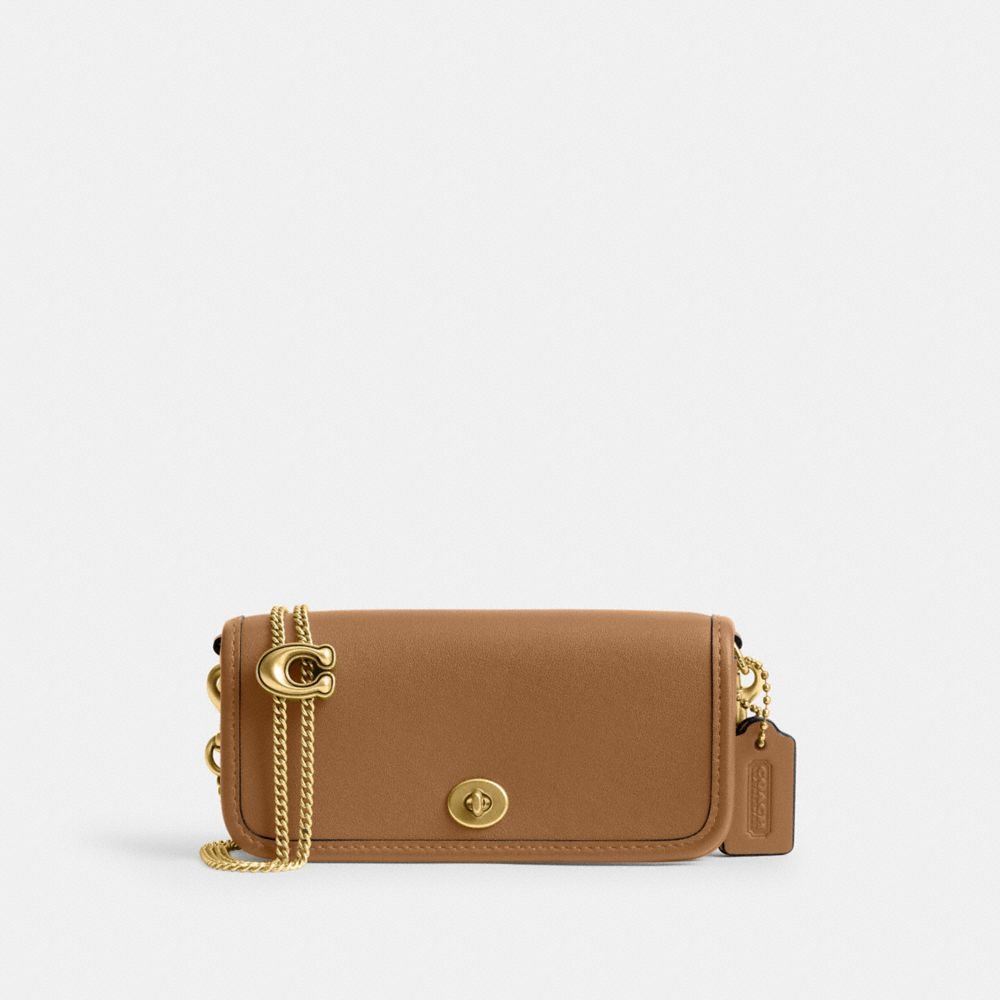 COACH®,Dinky Bag 14,Crossbody,Metal,Logo,Brass,Day Party,,Front View